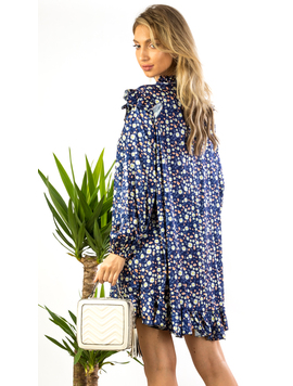 Rochie Dama Satin JapaneseStyle Bleumarin